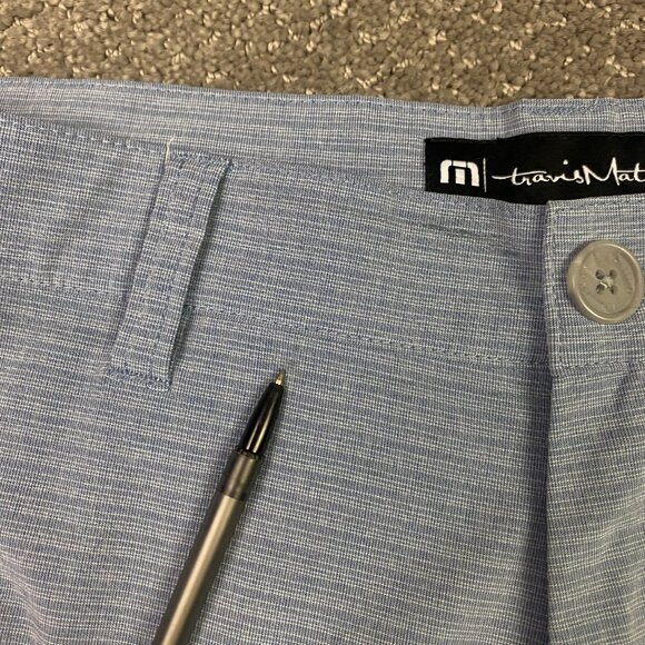 Travis Mathew Beck Shorts Men's 37 Blue Stripe Stretch Performance golf - Picture 4 of 14